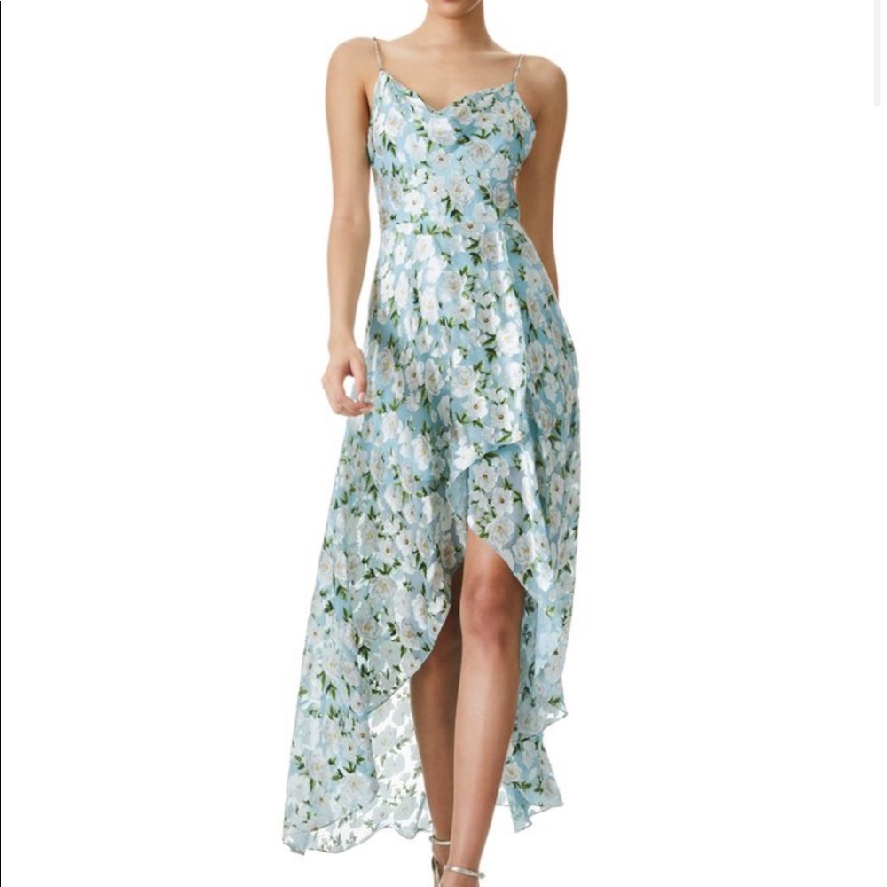 Alice and Olivia Christina High Low Midi Dress